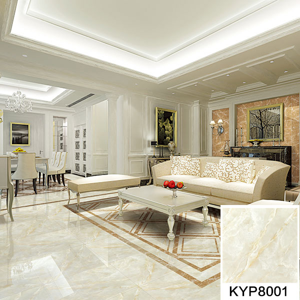 金艾陶玉石瓷磚天山玉KYP8001瓷磚客廳應(yīng)用效果圖